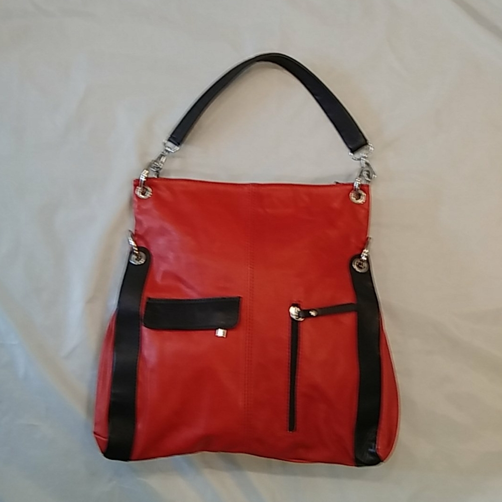 Red Leather Purse Made in Italy